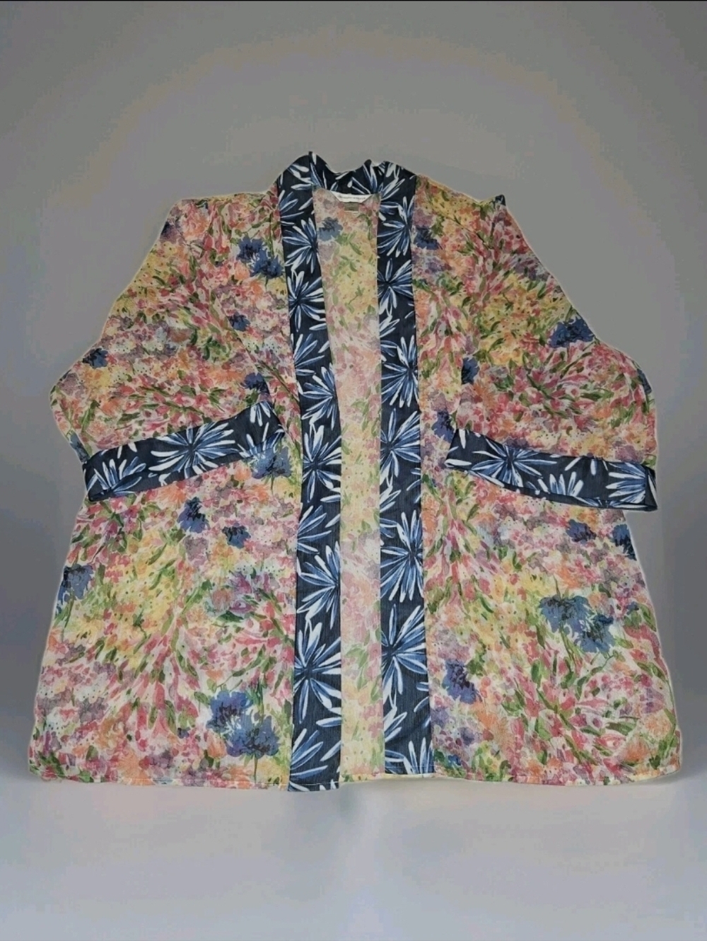 Christopher & Banks Floral Printed Kimono Style Top Multicolor Size L/XL New
